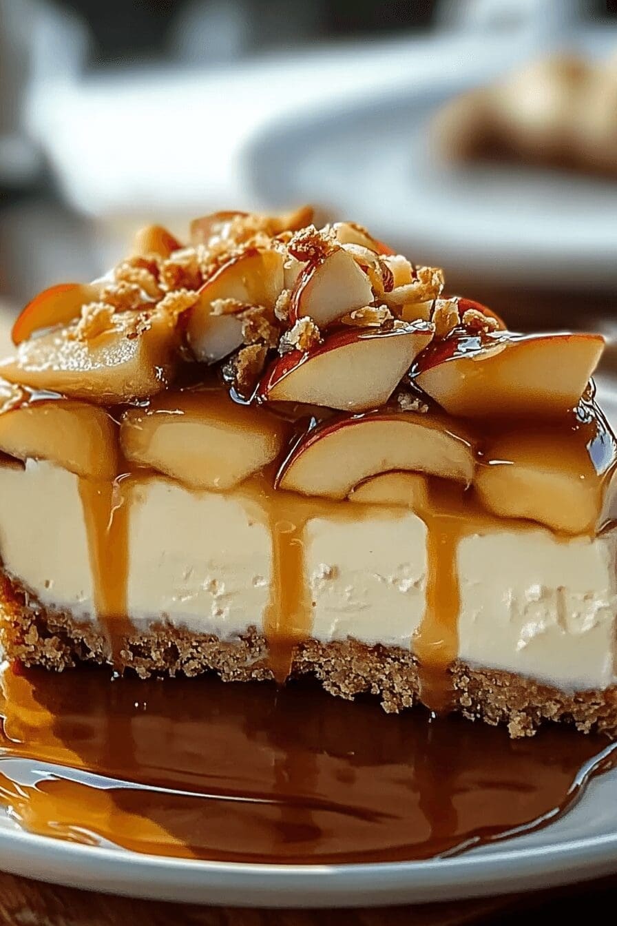 Caramel Apple Cheesecake Cake