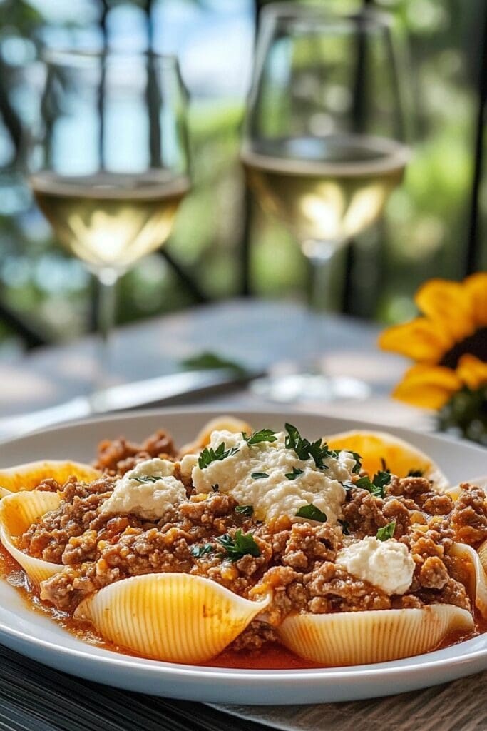 Ricotta Beef Stuffed Shells