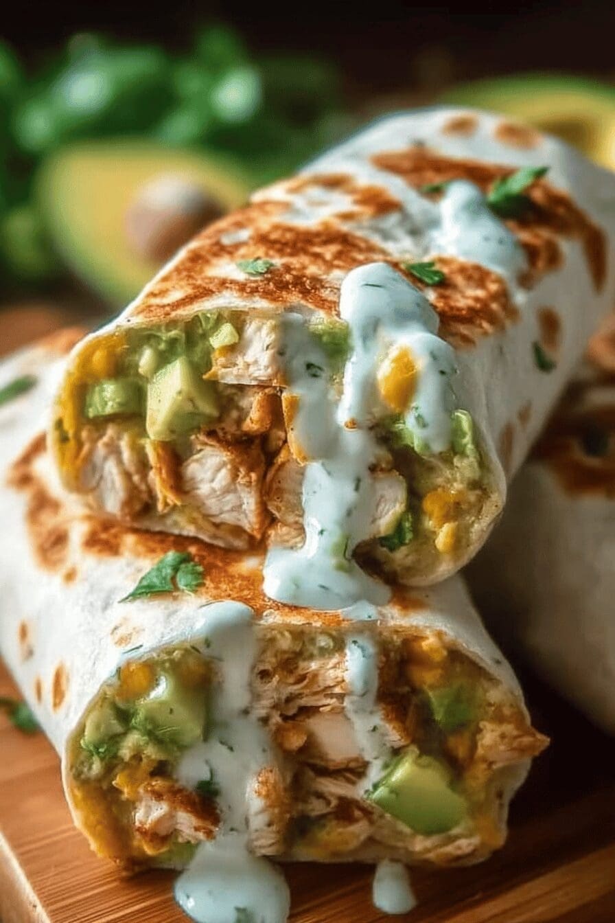 Chicken Avocado Ranch Burritos