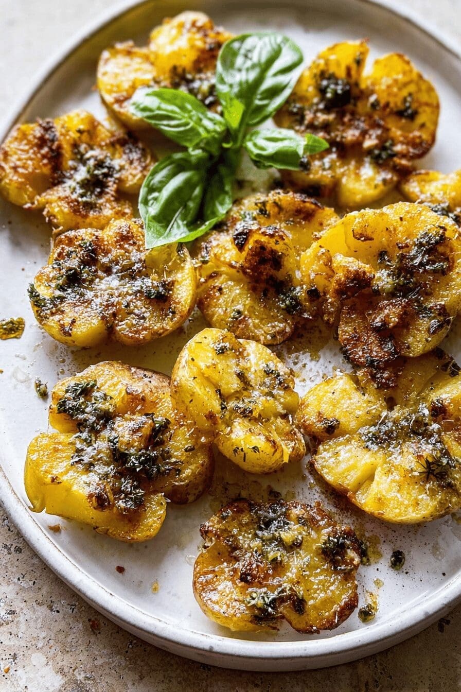 Garlic Butter Smashed Potatoes