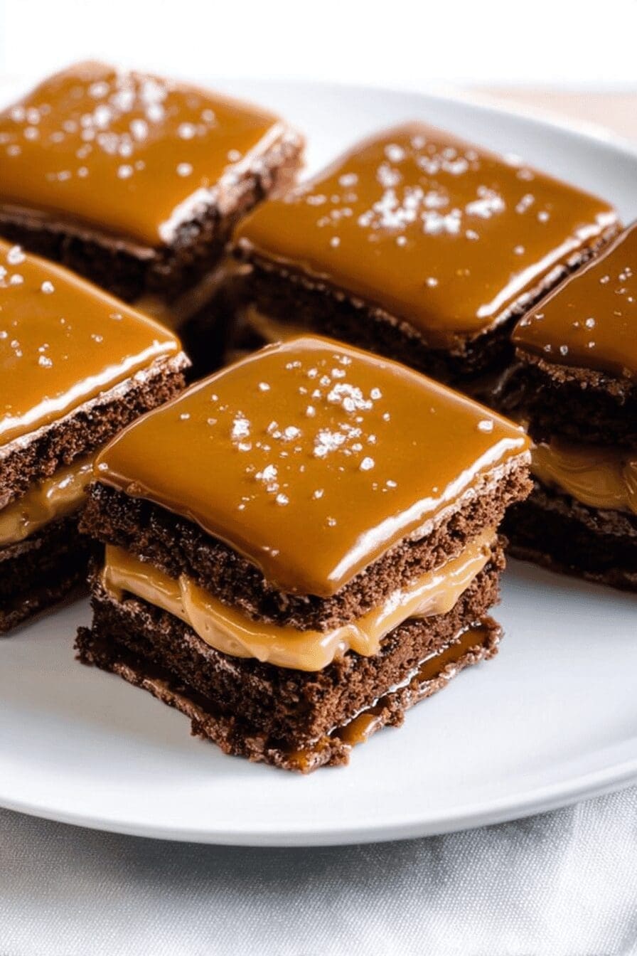 Mini Chocolate Caramel Layer Cakes