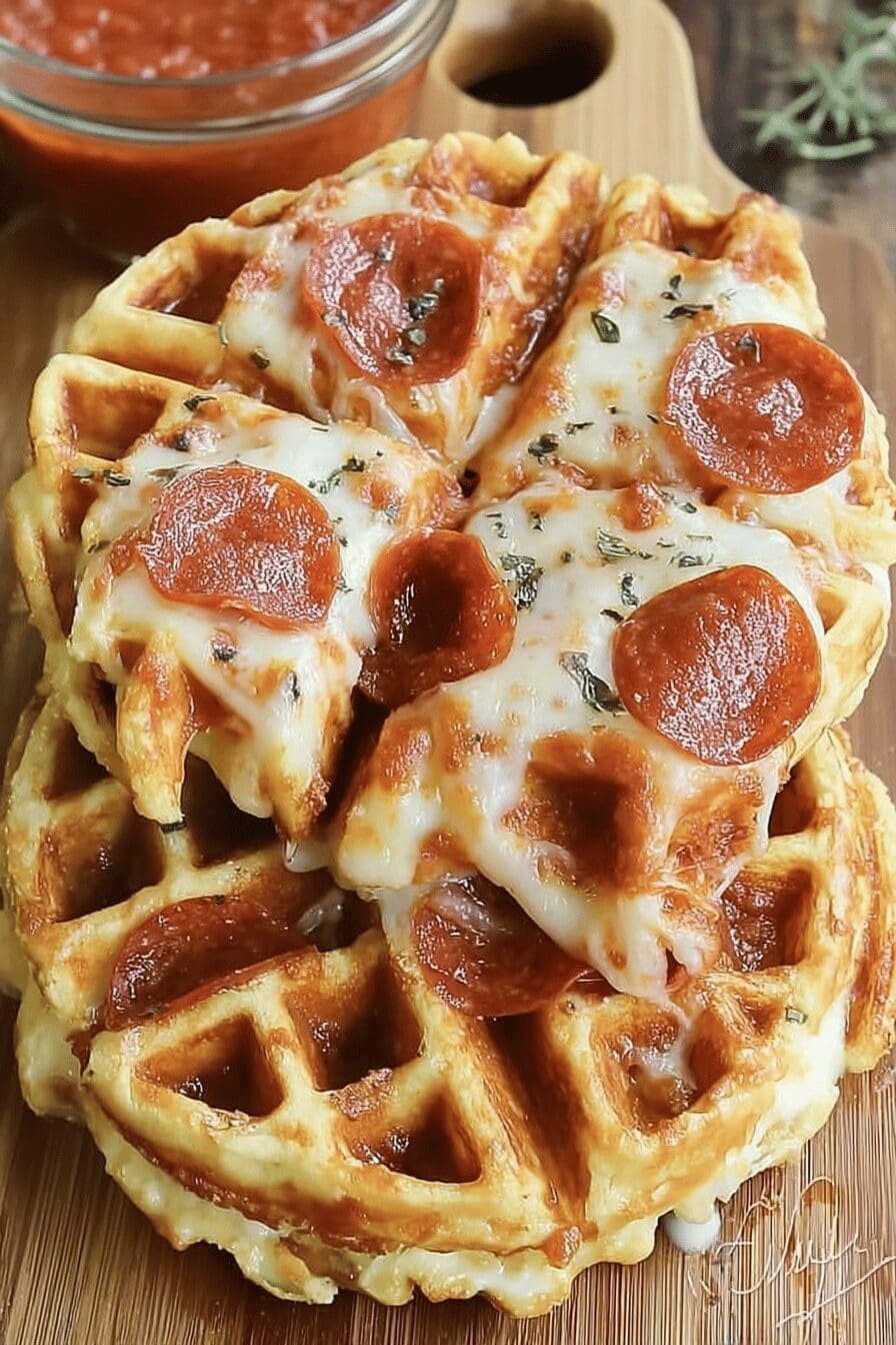 Pizza Stuffed Waffles