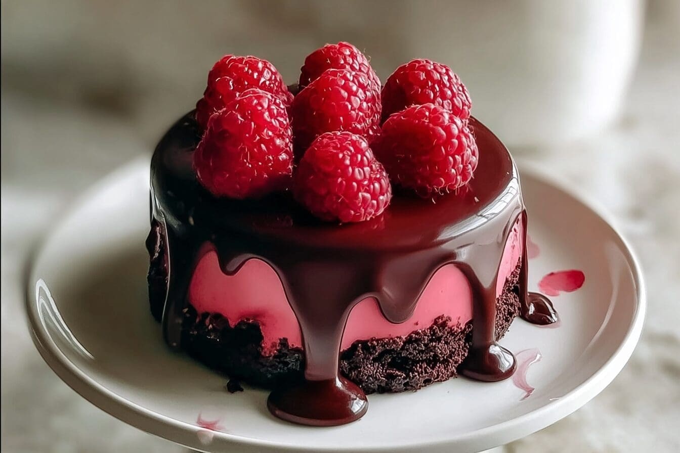 Raspberry Chocolate Ganache Cake