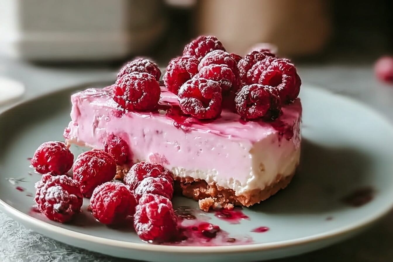 Raspberry Ice Cream Cheesecake