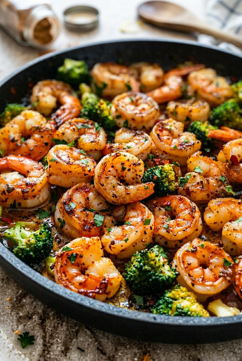 Garlic Butter Shrimp And Broccoli