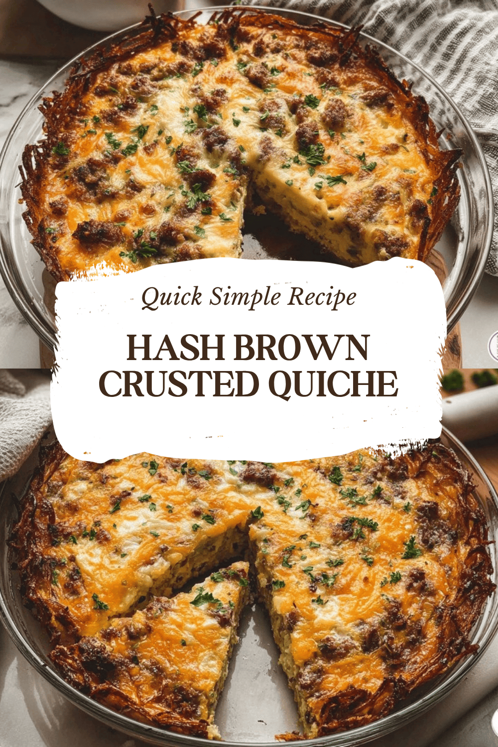 Hash Brown Crusted Quiche