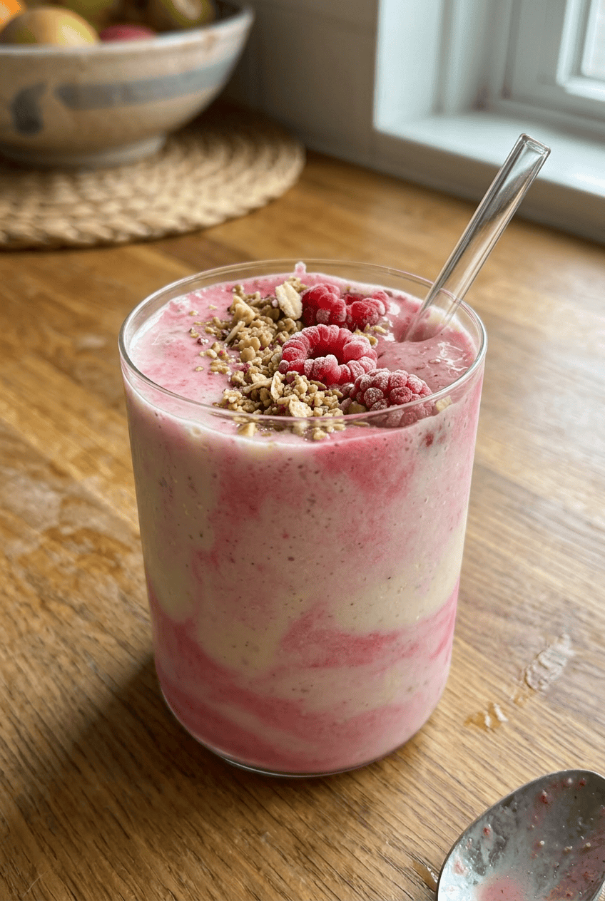 Raspberry Banana Swirl Smoothie