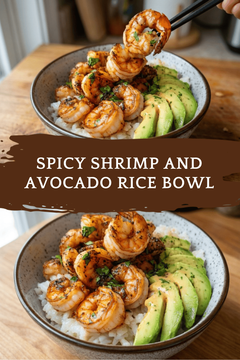Spicy Shrimp And Avocado Rice Bowl