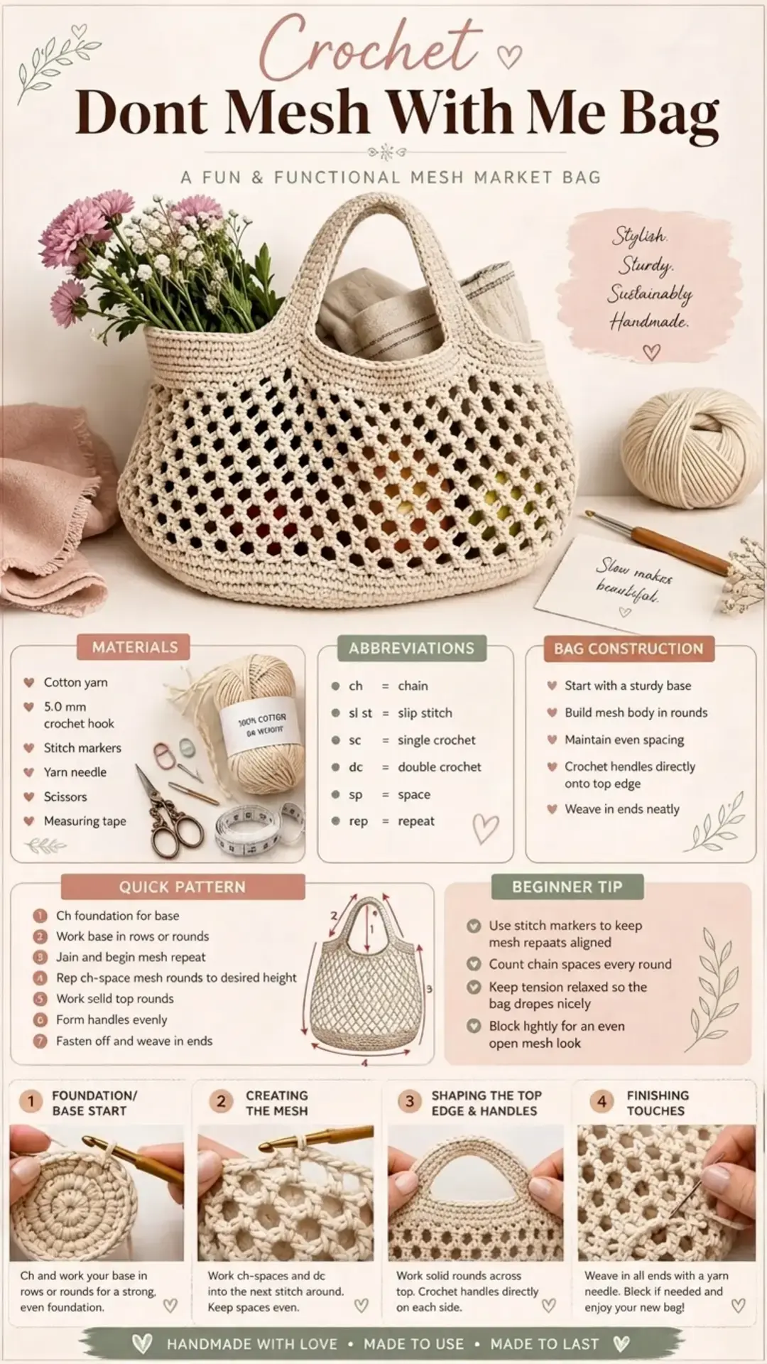 17 Free Crochet Bag Patterns, Free Pattern: Dont Mesh With Me Bag