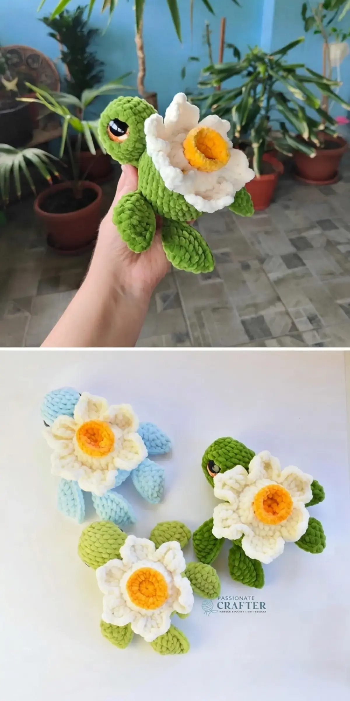 26 Crocheted Turtle Free Pattern, 14. Daffodil Turtle No-Sew Crochet Pattern