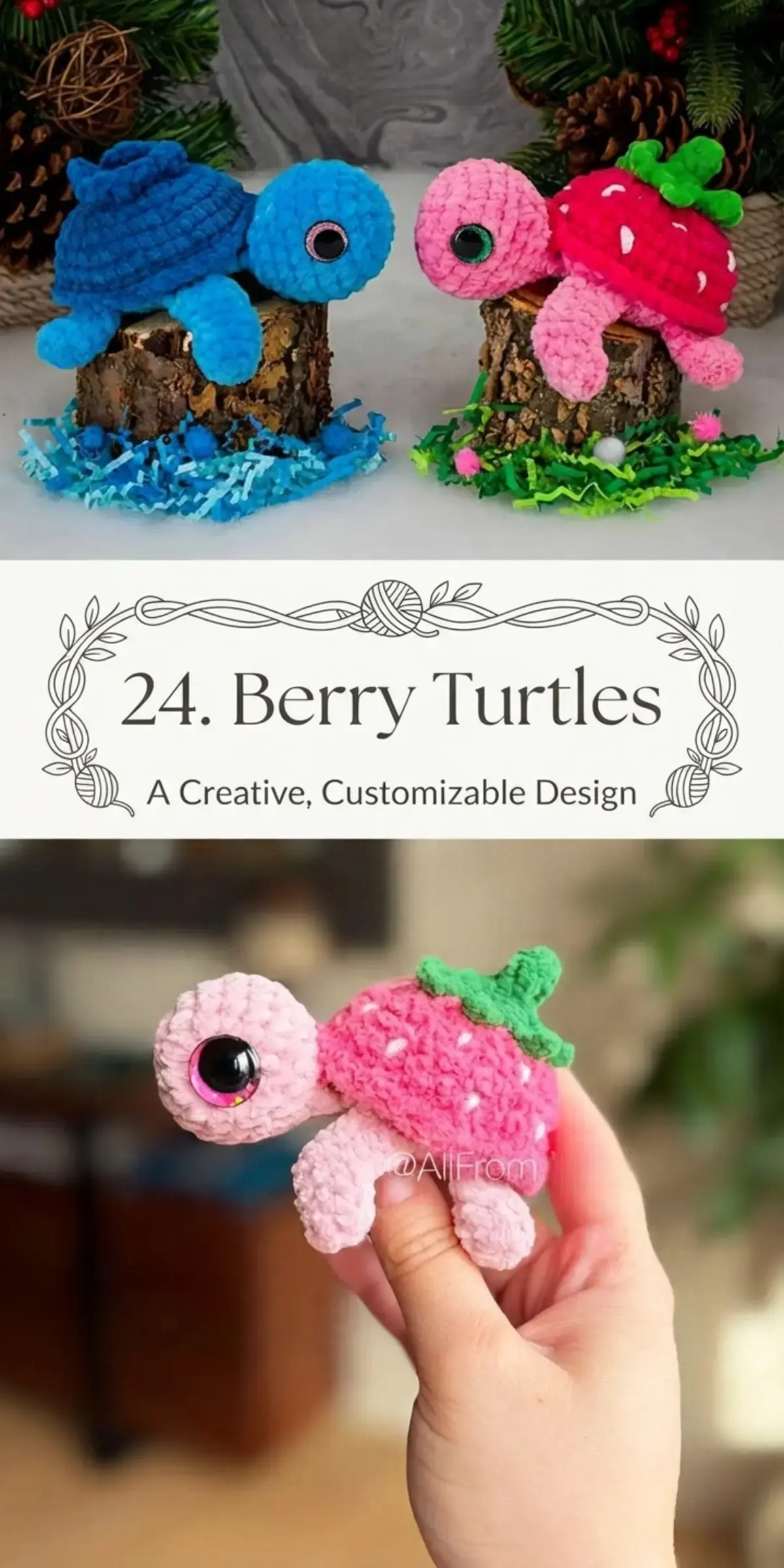 26 Crocheted Turtle Free Pattern, 24. Berry Turtles