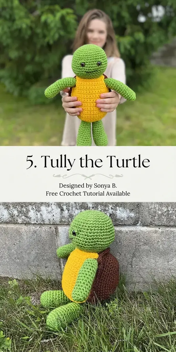 26 Crocheted Turtle Free Pattern, 5. Tully the Turtle
