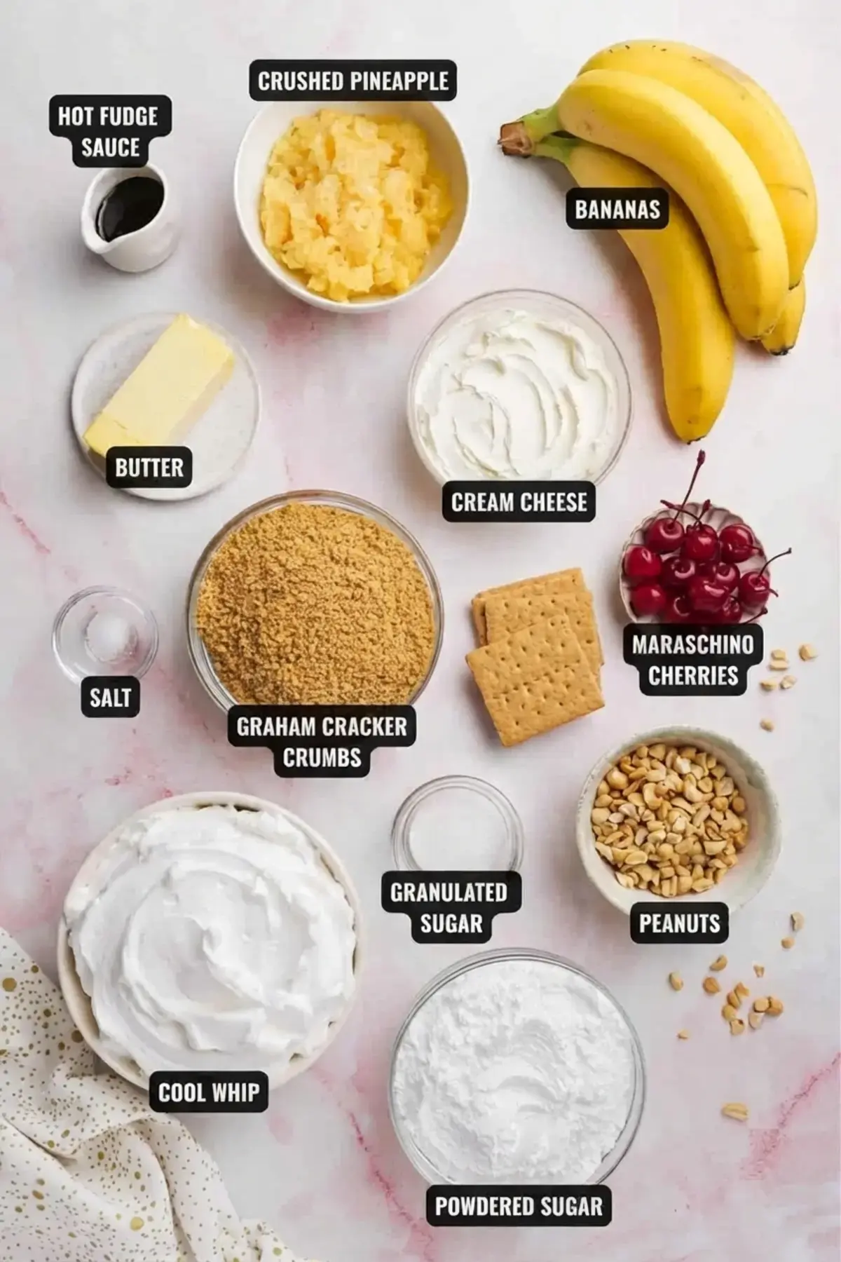 Banana Split Cake, Ingredient Notes