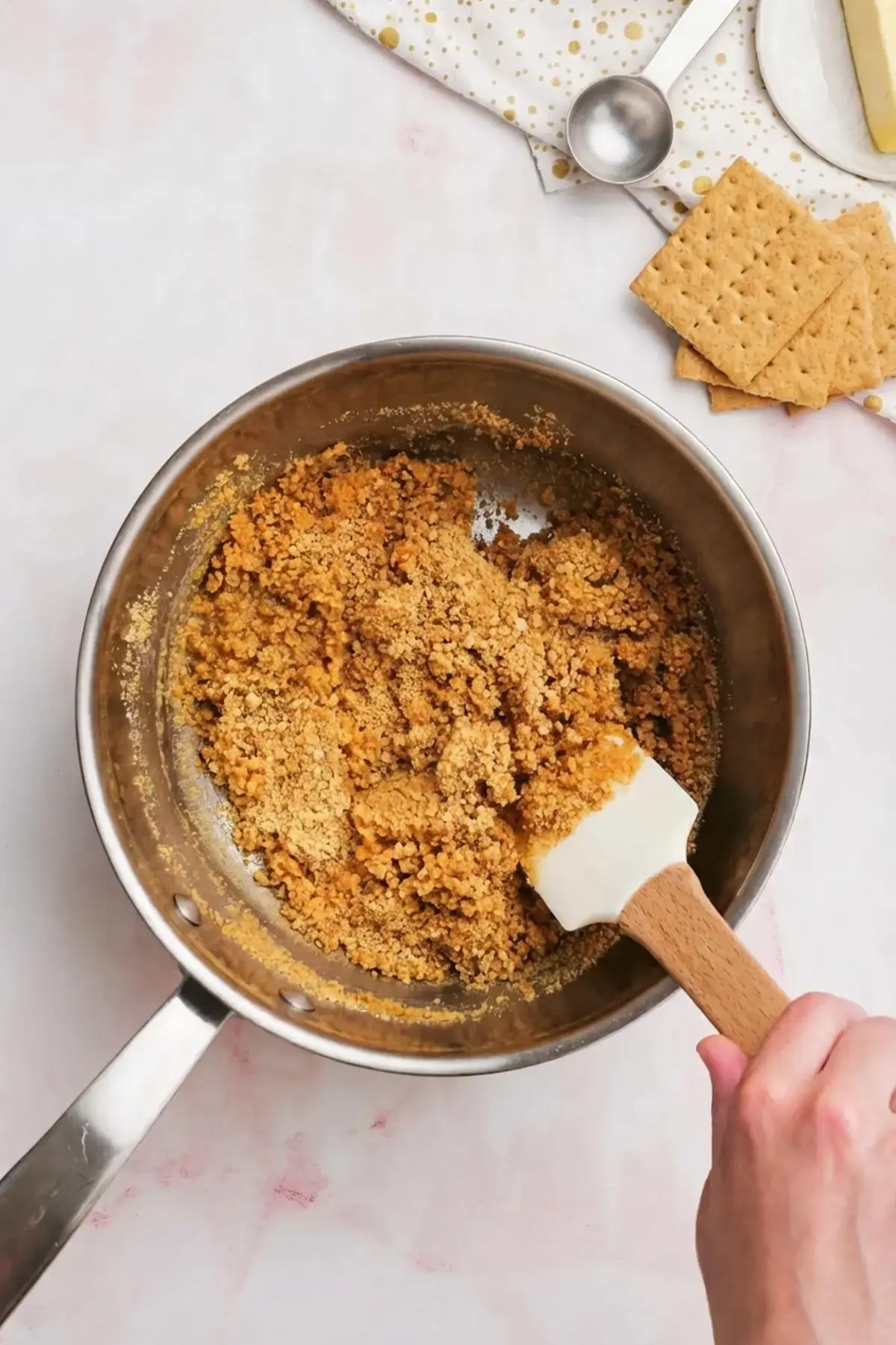 Banana Split Cake, Step 1: Make the Graham Cracker Crust