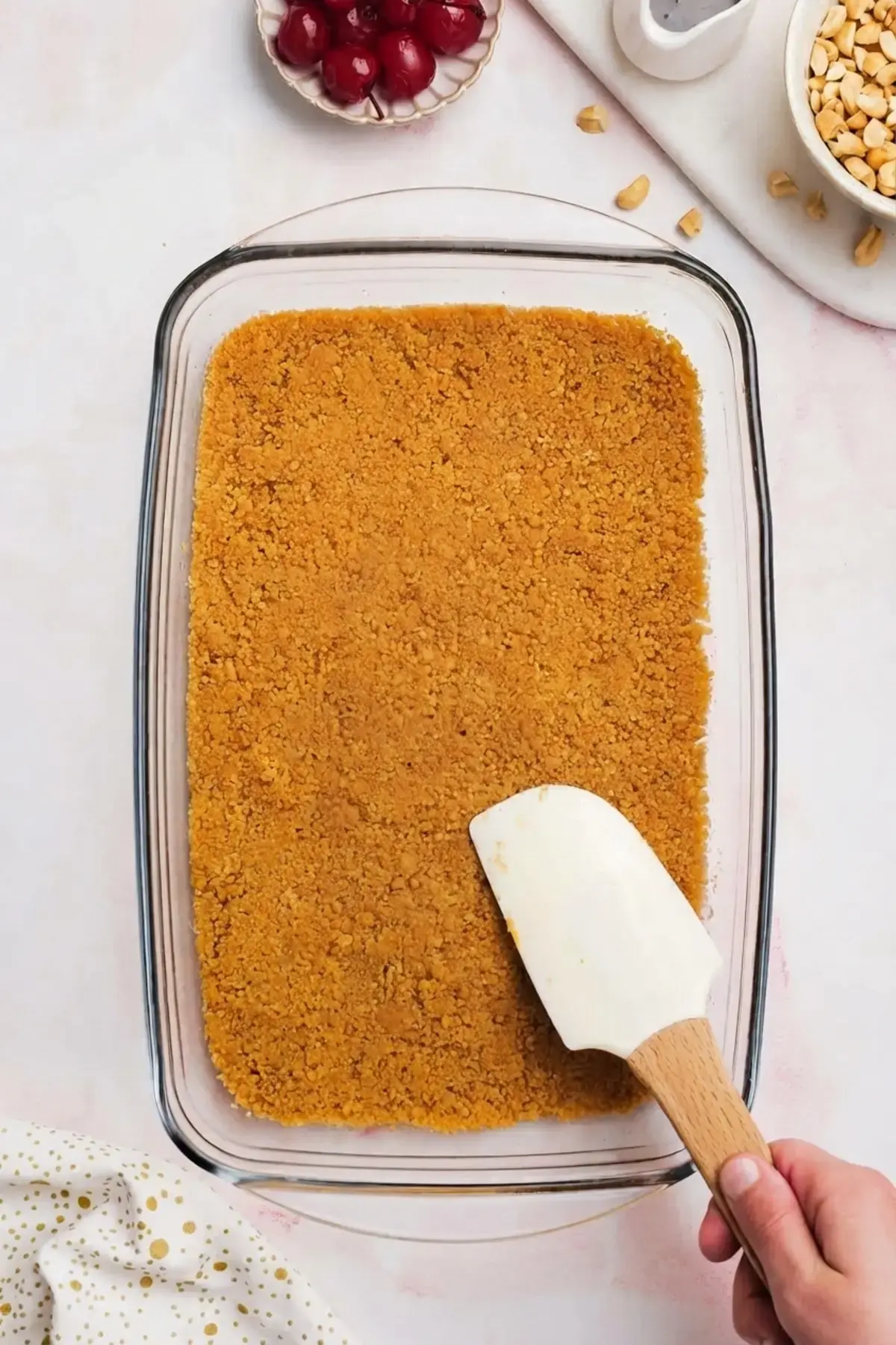 Banana Split Cake, Step 1: Make the Graham Cracker Crust