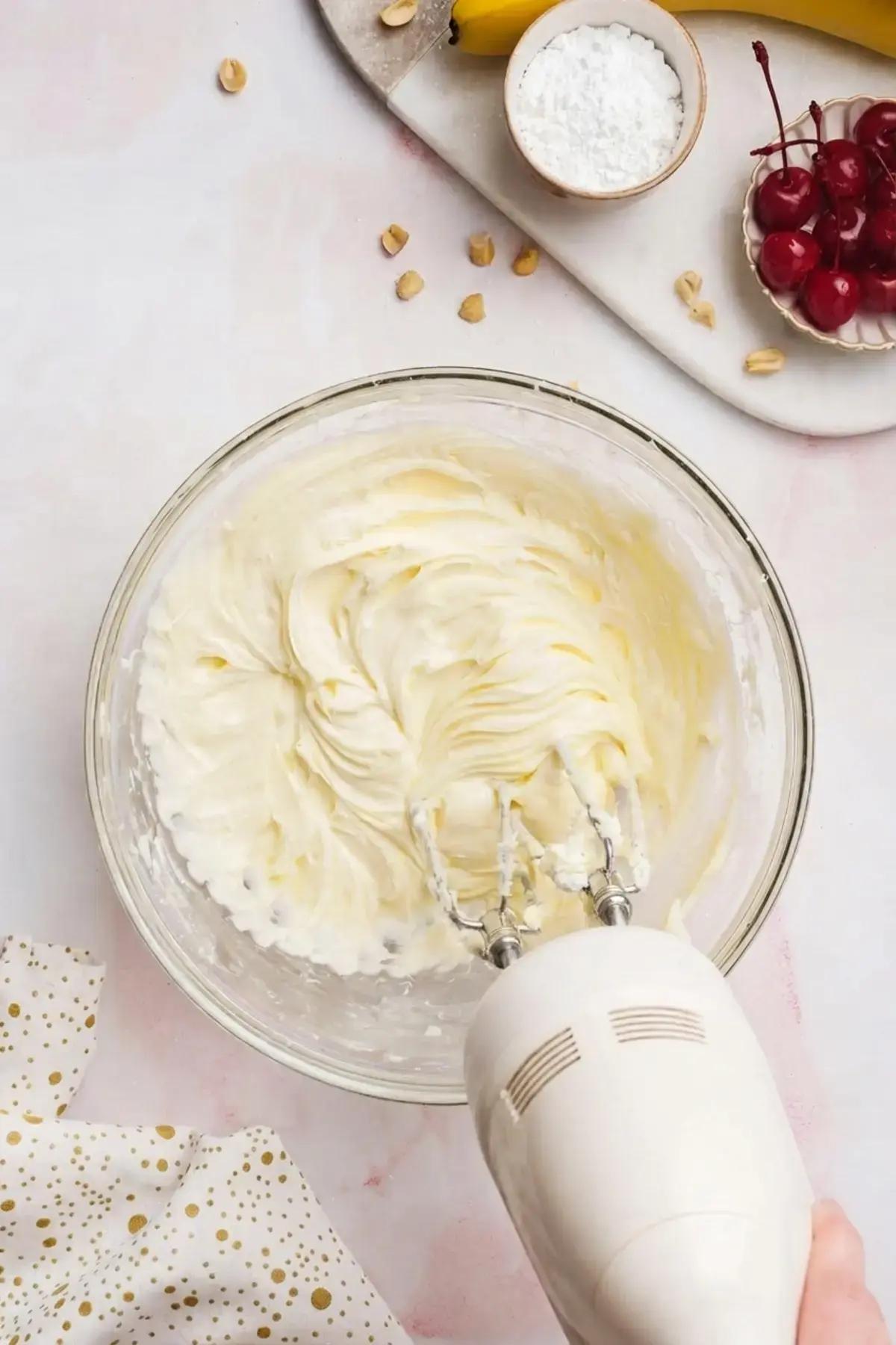 Banana Split Cake, Step 2: Make the Cream Cheese Layer