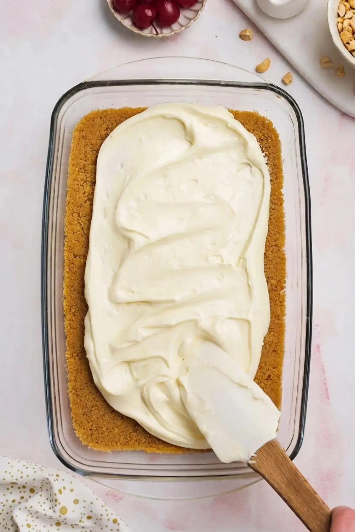 Banana Split Cake, Step 2: Make the Cream Cheese Layer