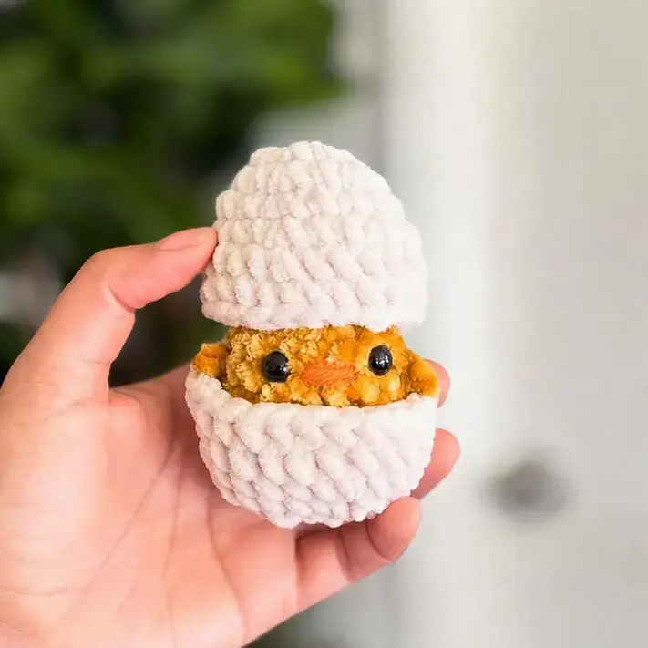 Fun Beginner-Friendly Crochet Project Ideas, 15. Peekaboo Crochet Chick Plush