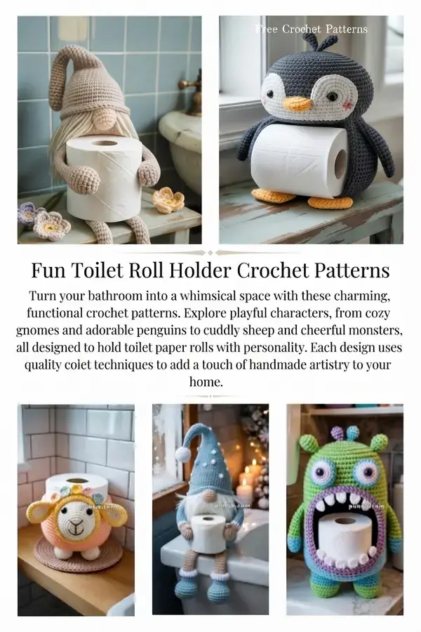 Fun Toilet Roll Holder Crochet Patterns