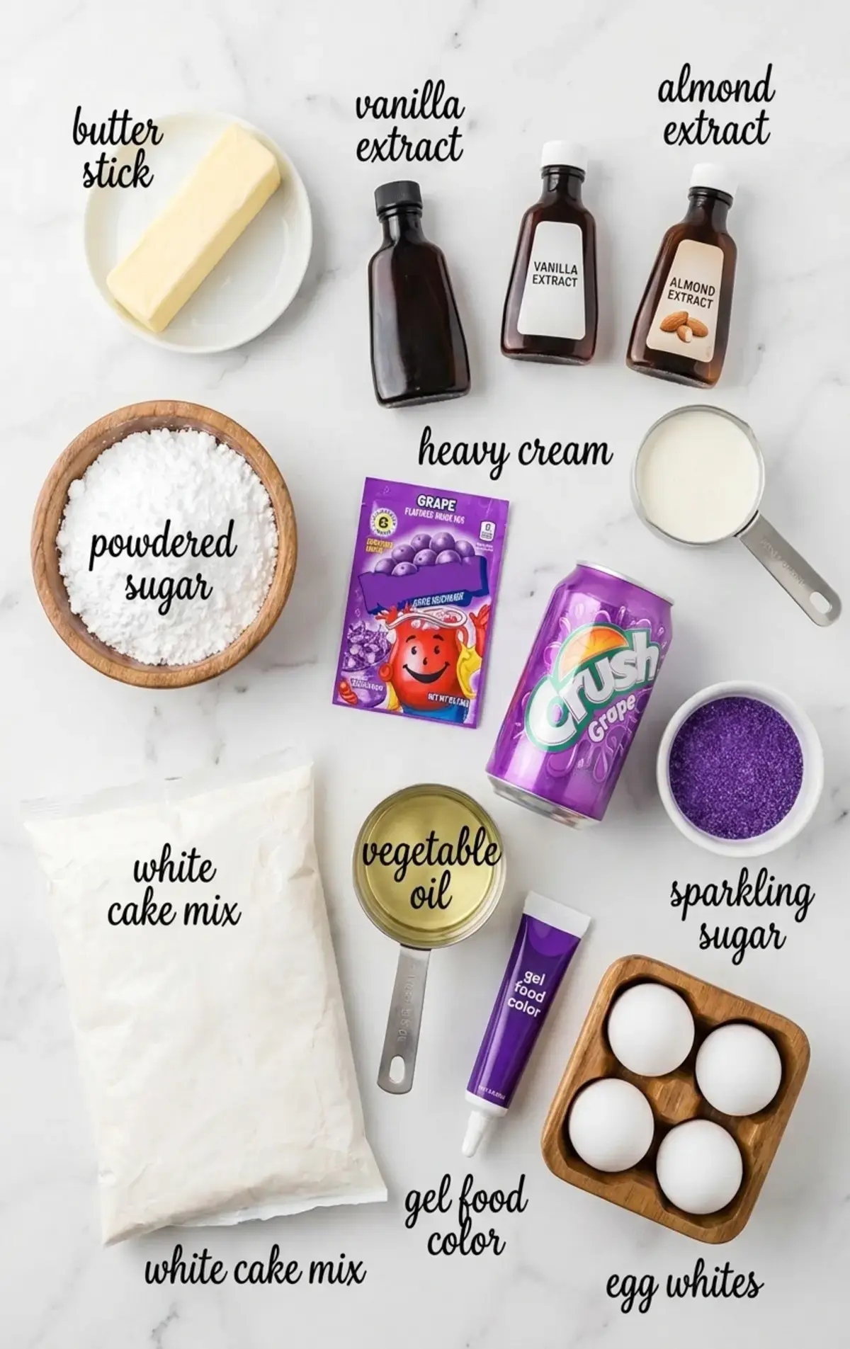 Grape Soda Cupcakes, Grape Soda Ingredients