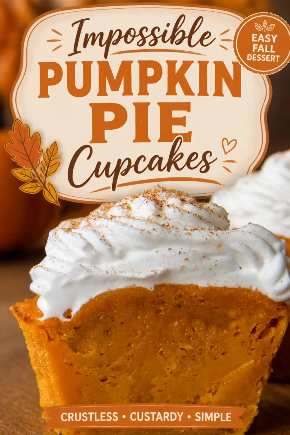 Impossible Pumpkin Pie Cupcakes