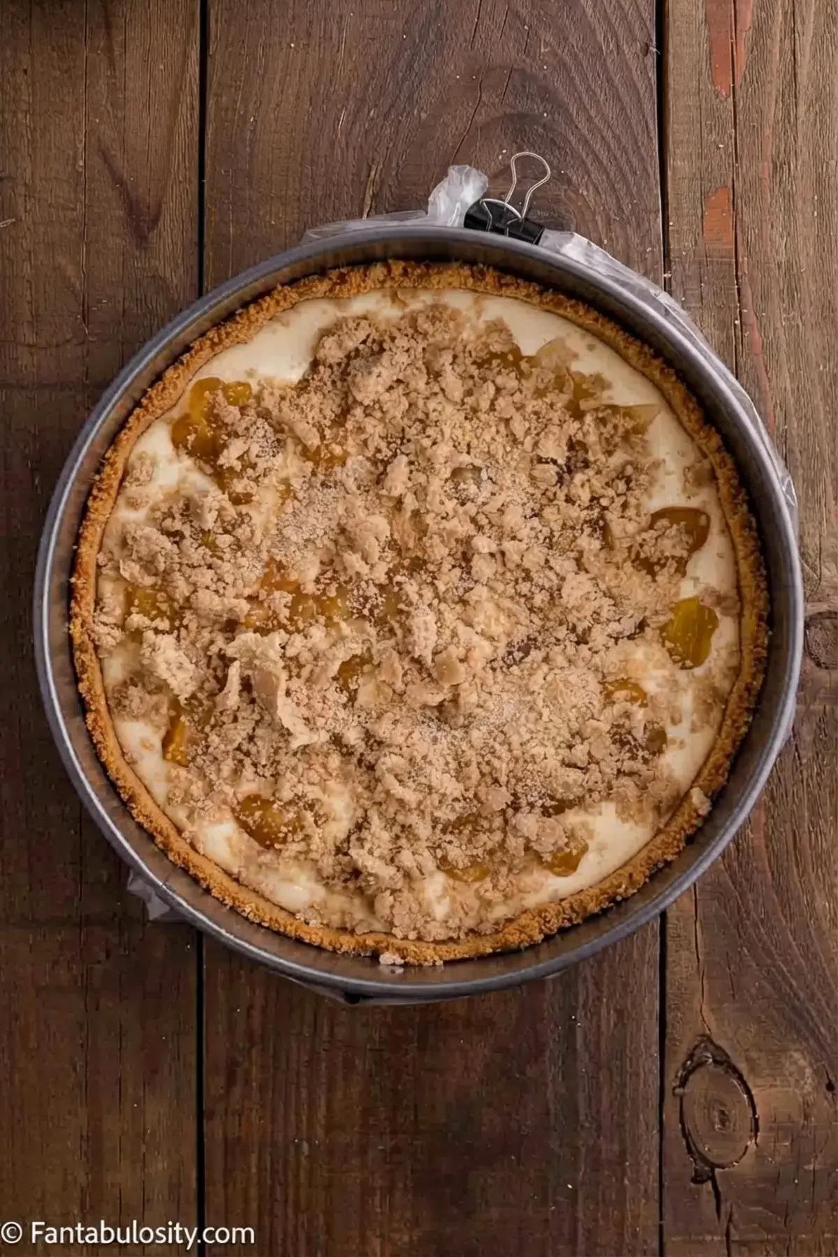 Peach Cobbler Cheesecake, Instructions