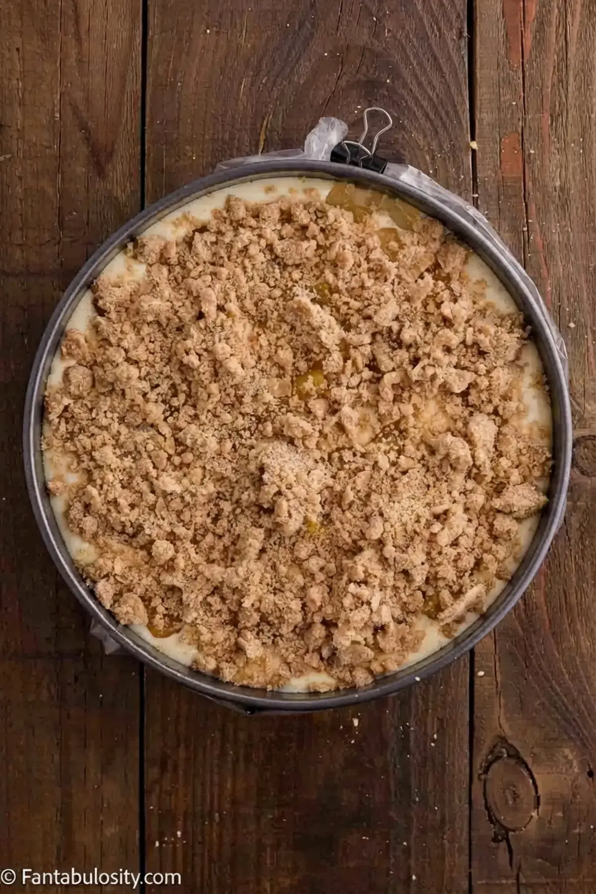 Peach Cobbler Cheesecake, Instructions