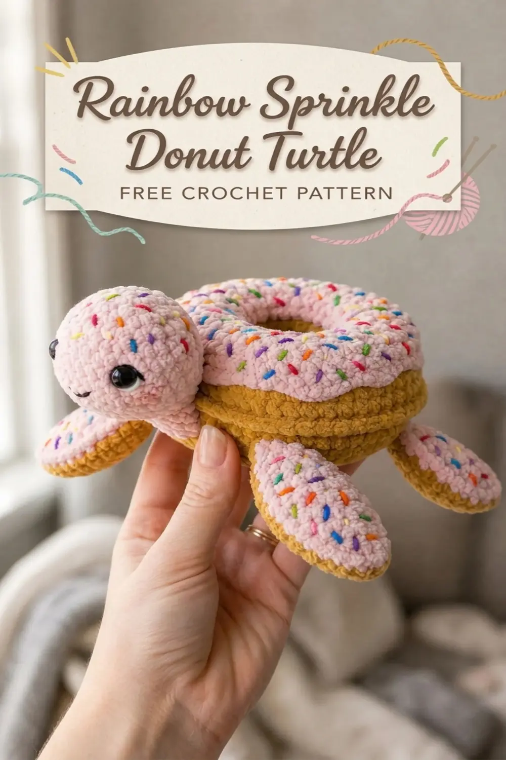 Rainbow Sprinkle Donut Turtle