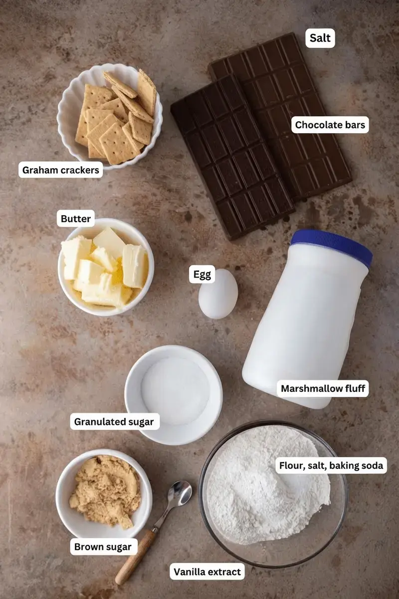 S’Mores Cookie Bars, Ingredients You'll Need