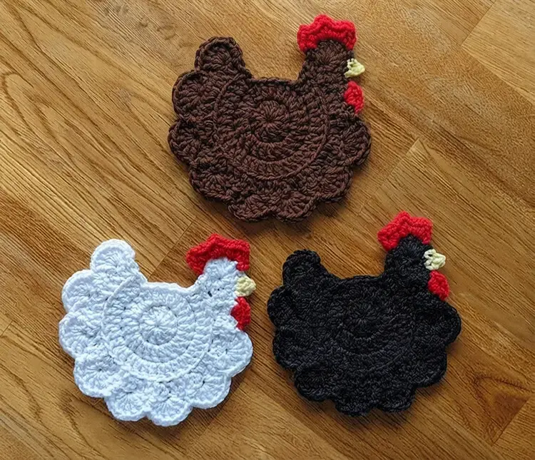 Small Crochet Projects, Chicken Coasters
