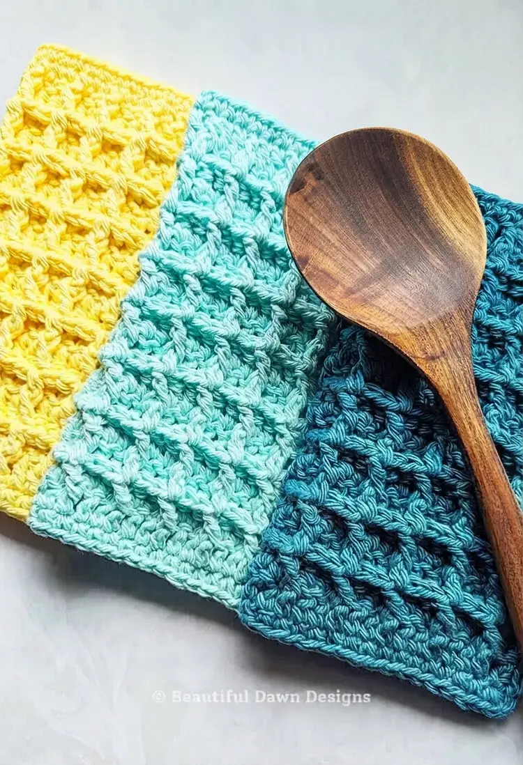 Small Crochet Projects, Waffle Stitch Dishcloth