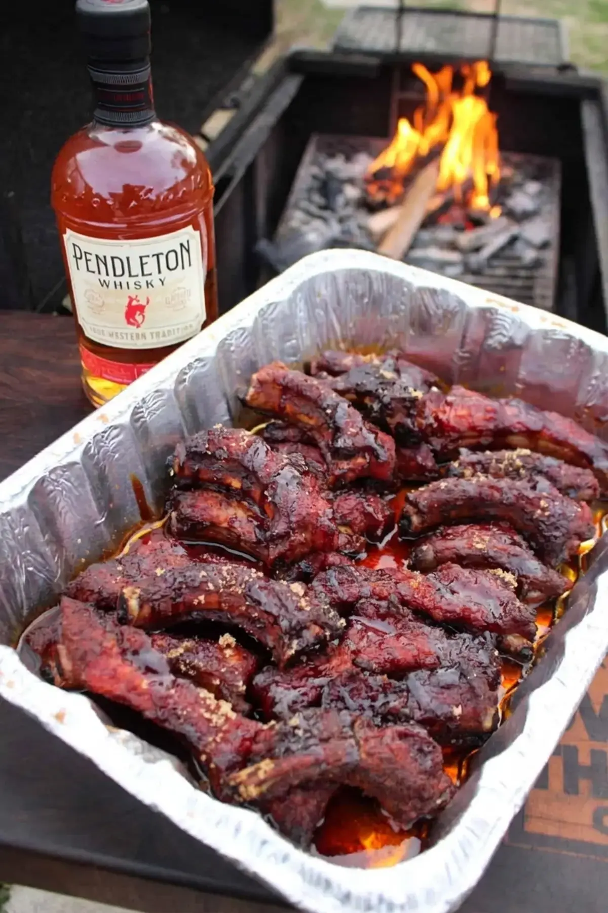 Smoked Party Ribs, Post sponsored by Pendleton Whisky