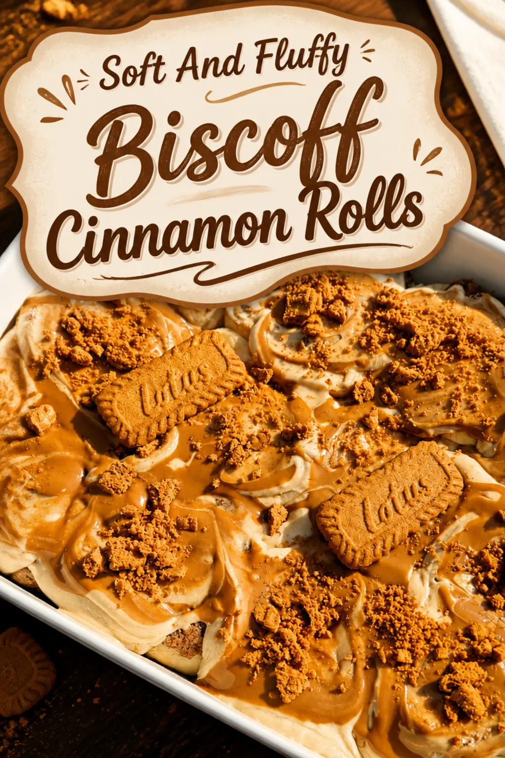 Soft And Fluffy Biscoff Cinnamon Rolls